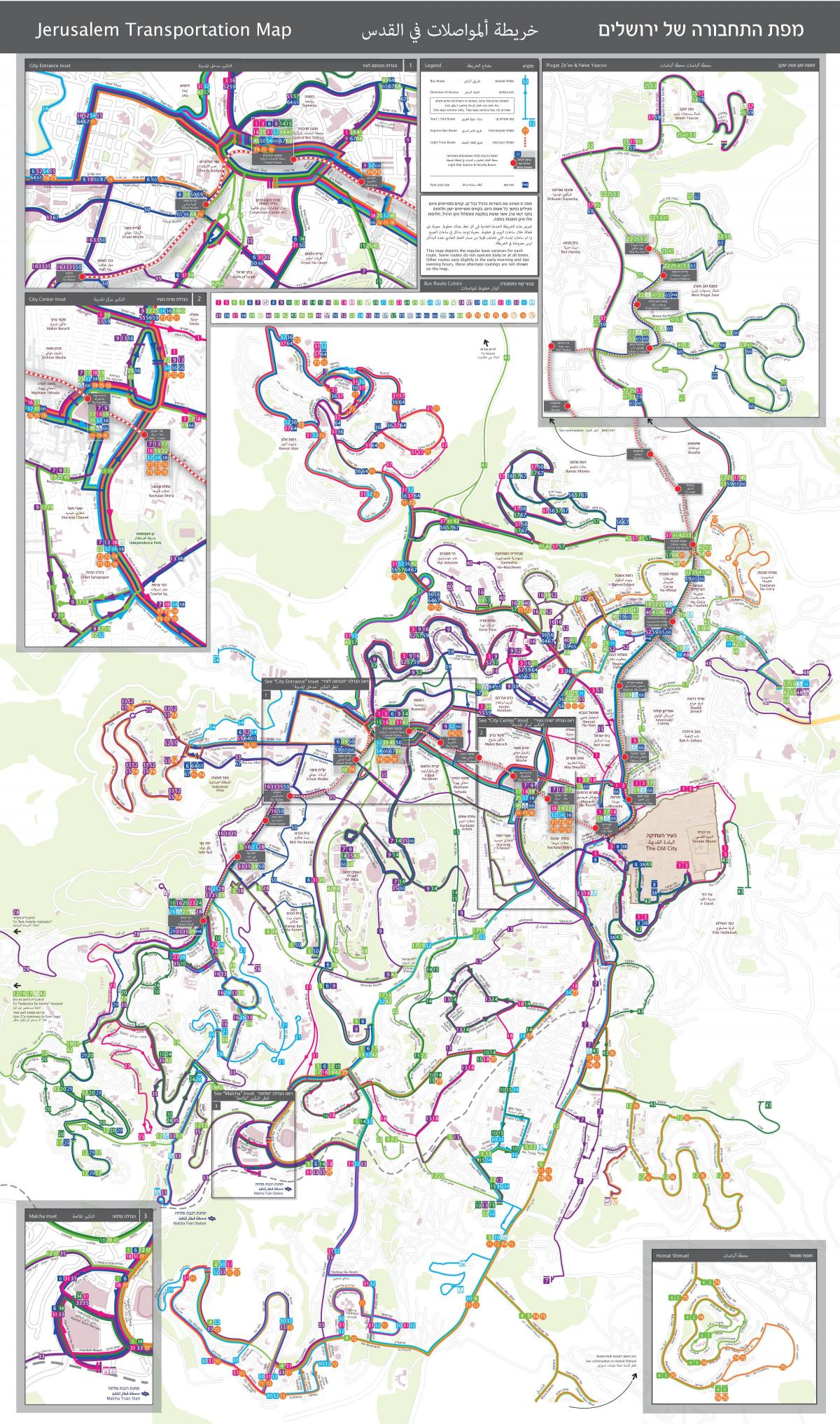Mappa dei trasporti di Gerusalemme