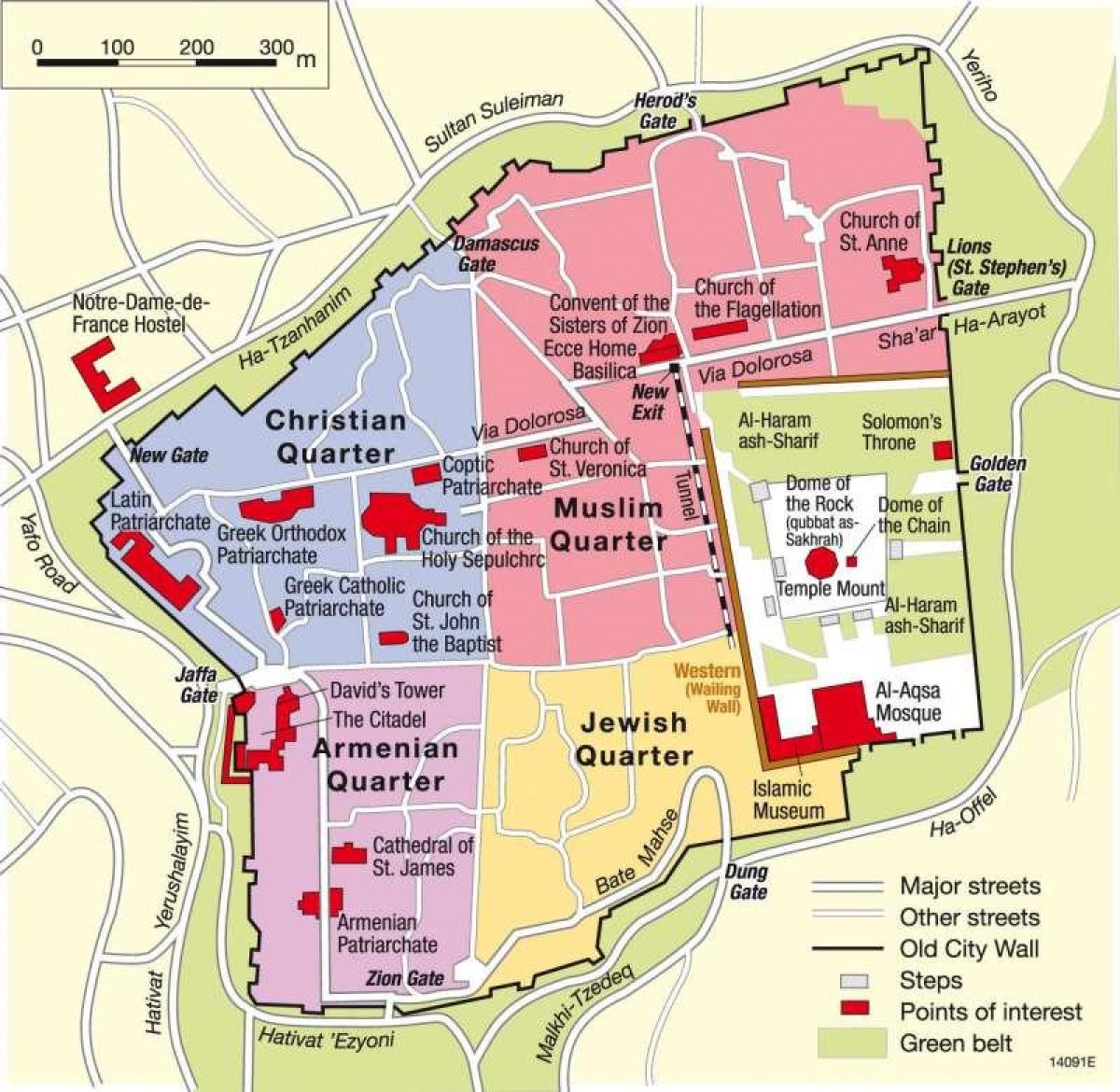 Mappa del quartiere di Gerusalemme