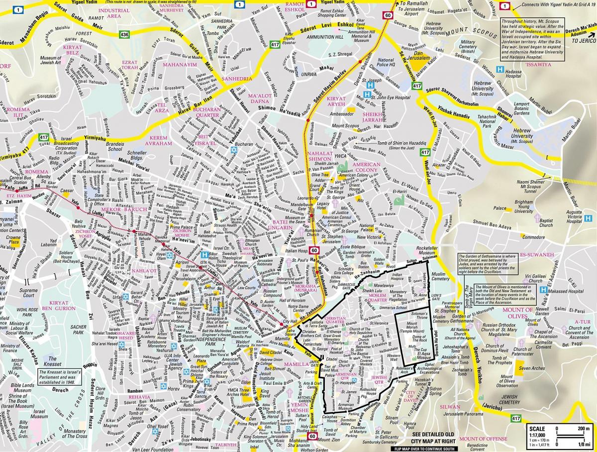 Mappa stradale di Gerusalemme