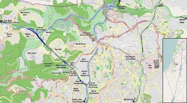 Mappa stradale di Gerusalemme