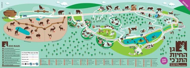 Mappa del parco zoologico di Gerusalemme